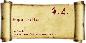Hopp Leila névjegykártya